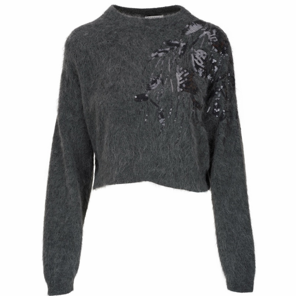 BRUNELLO CUCINELLI
Lead Floral Embellishment Crewneck Sweater in XS/S